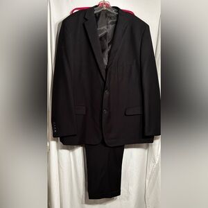 MENS CHEST 54R PANTS 50 X 27 1/4 2 PIECE BLACK SUIT